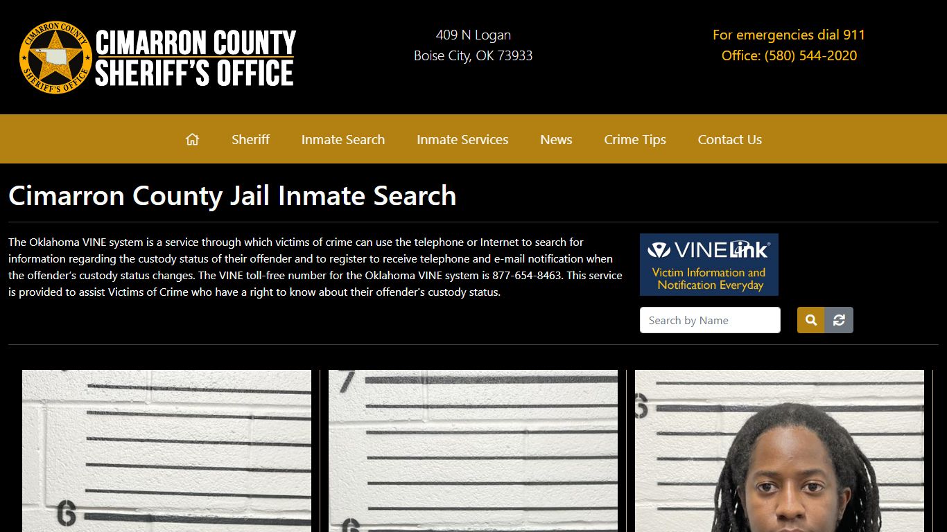 Inmate Search - Cimarron County Sheriff's Office